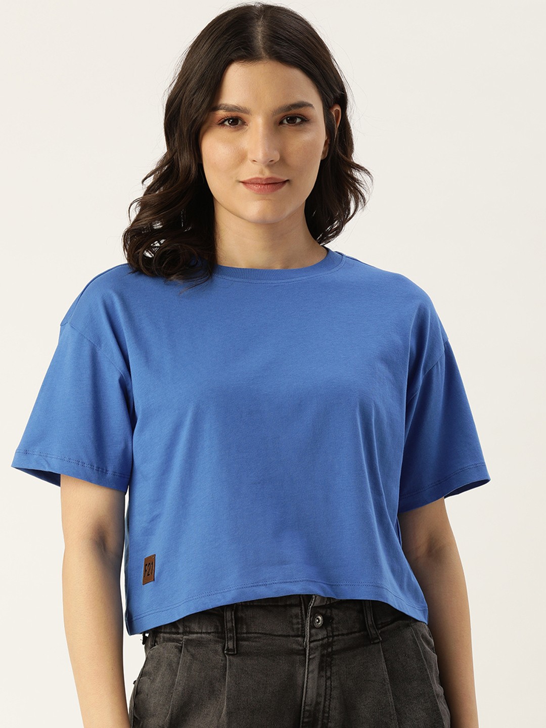 

FOREVER 21 Blue Pure Cotton Top