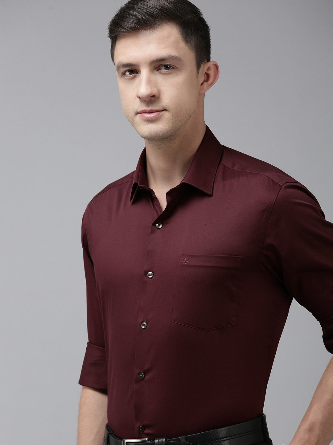 

Arrow Men Maroon Solid Slim Fit Formal Shirt