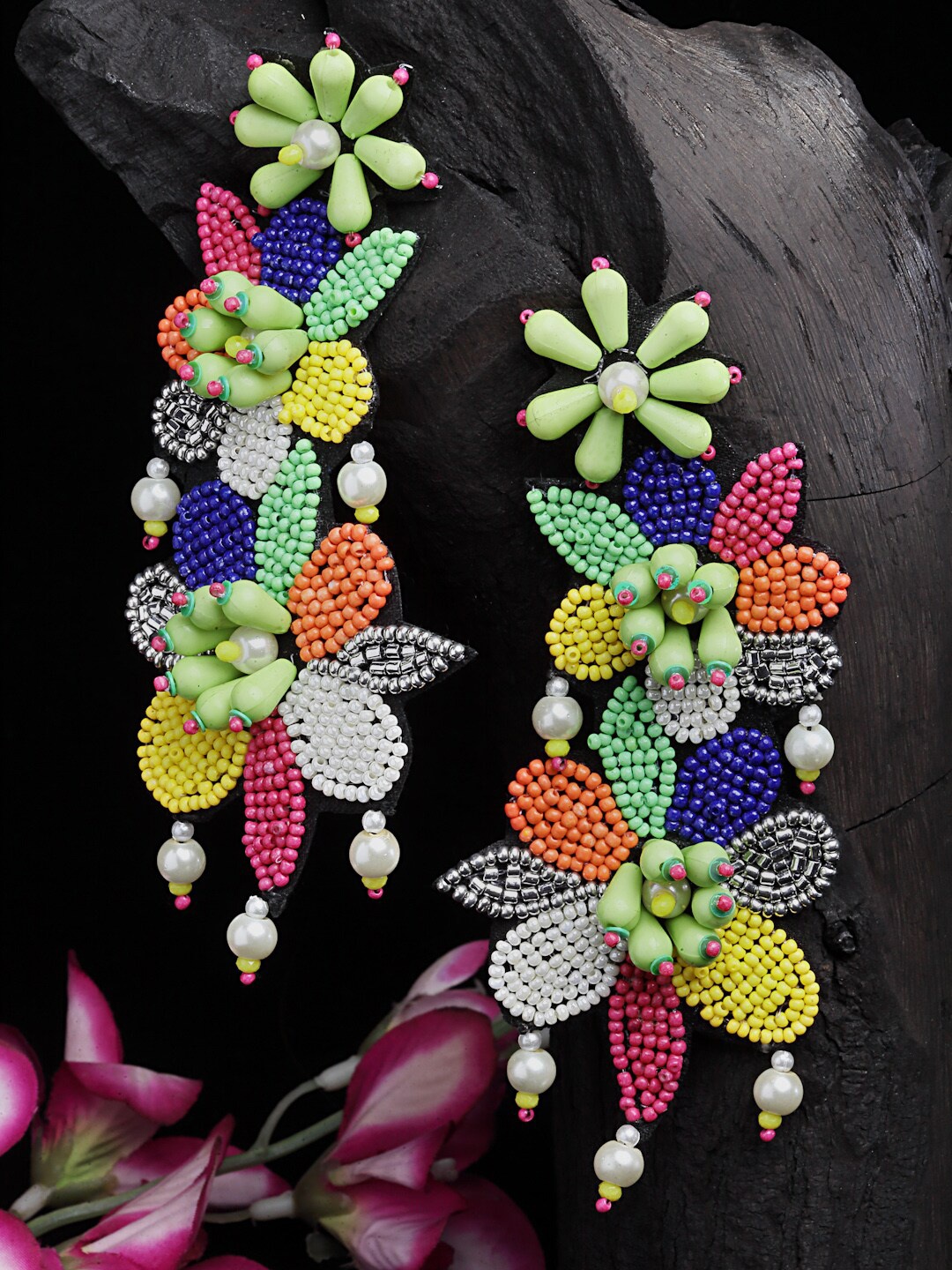 

Moedbuille Multicoloured Floral Drop Earrings, Multi