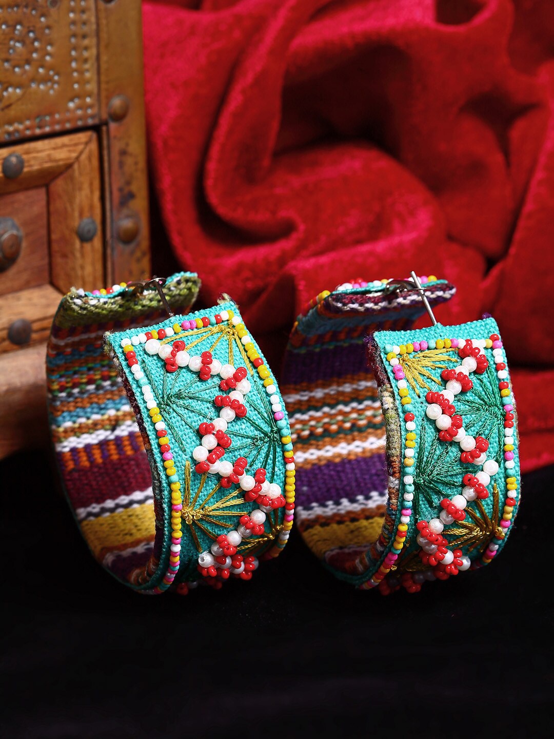 

Moedbuille Multicoloured Contemporary Hoop Earrings, Multi
