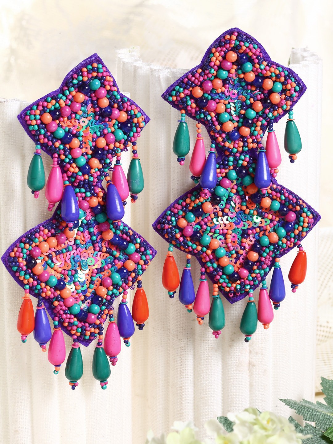 

Moedbuille Multicoloured Contemporary Drop Earrings, Multi
