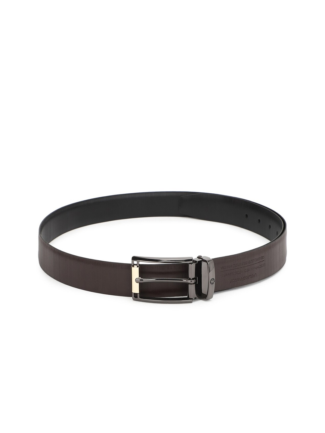 

Louis Philippe Men Black Textured Leather Belt