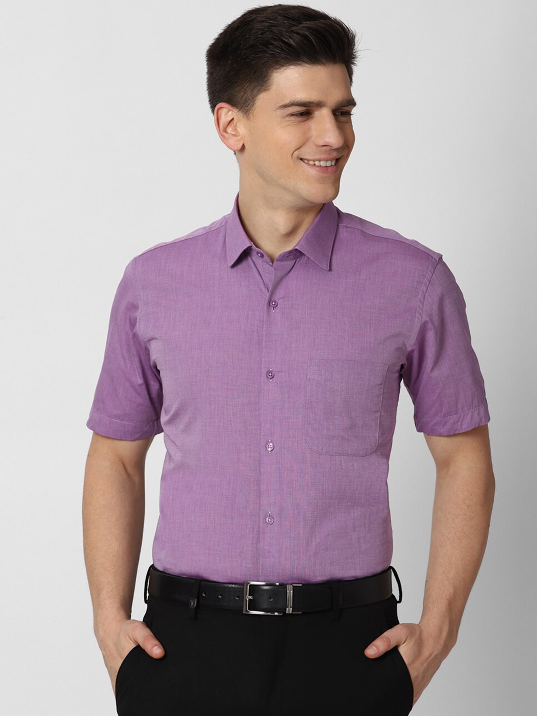 

Peter England Men Purple Pure Cotton Formal Shirt