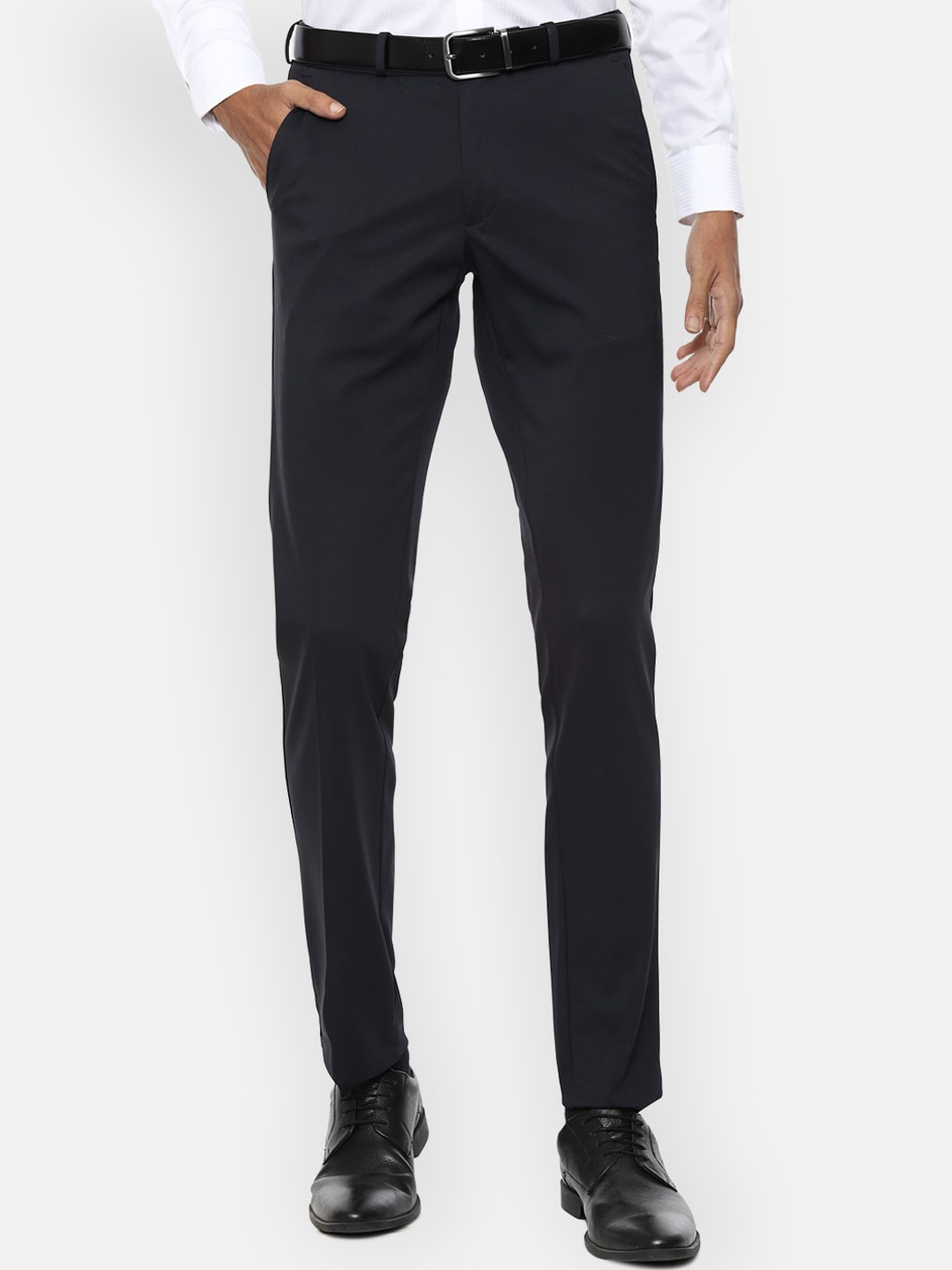 

Van Heusen Men Navy Blue Slim Fit Formal Trousers