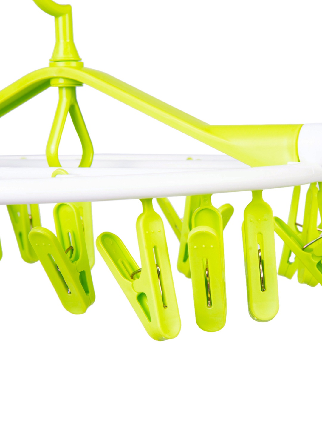 

Baby Moo Lime Green & White Round Foldable Clothes Hanger-18 Clips