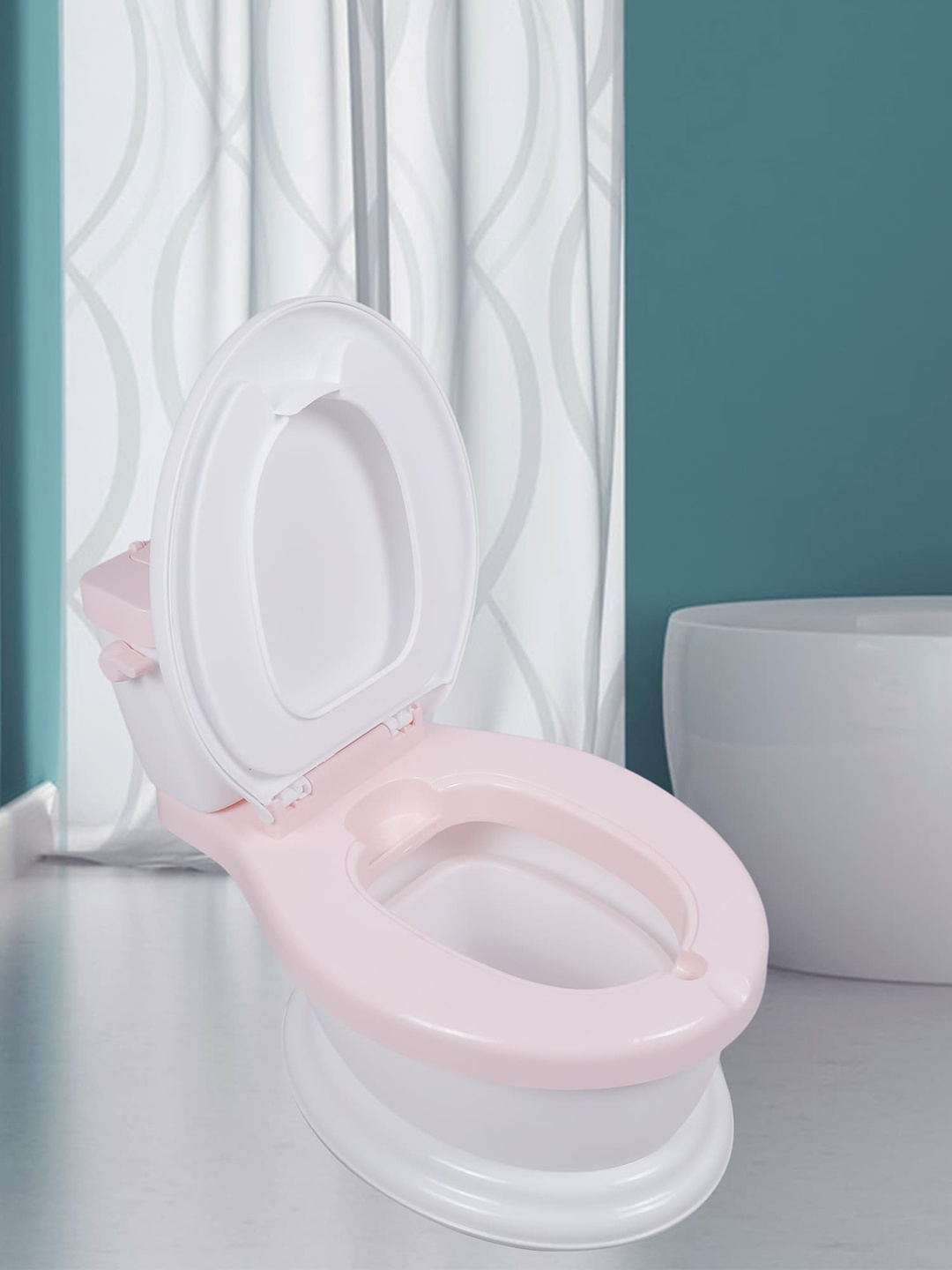 

Baby Moo White & Pink Western Style Toilet Training Potty Chair