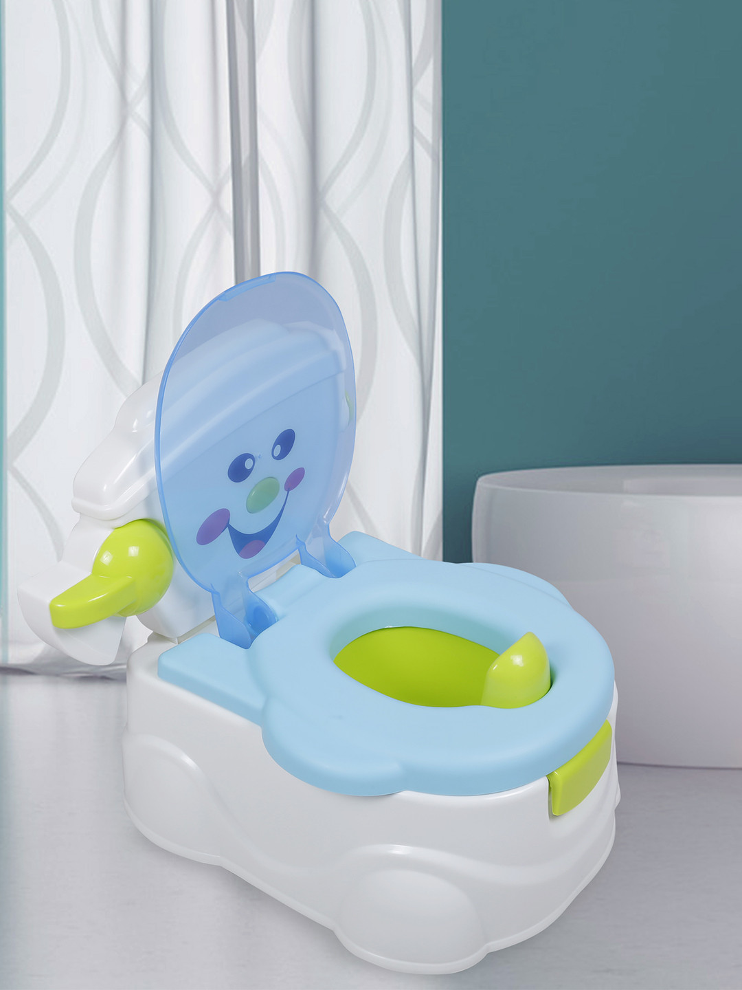 

Baby Moo Infant Kids Blue & White Toilet Training Potty Chair