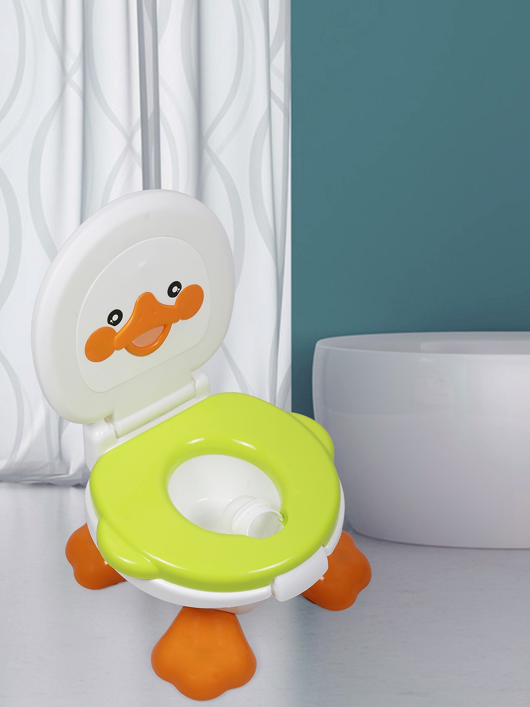 

Baby Moo Kids Green & White Toilet Training Potty Chair Duck Design