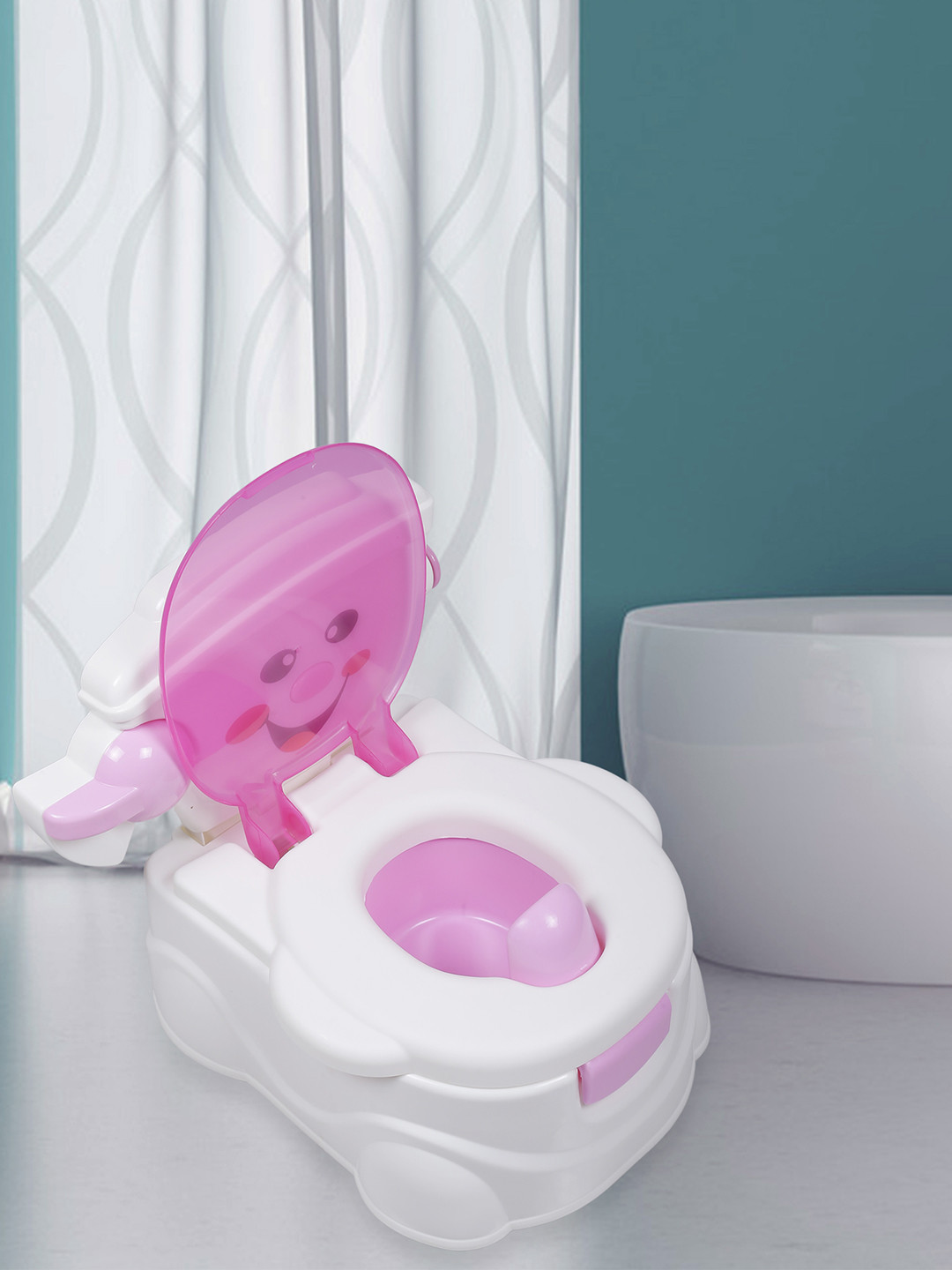 

Baby Moo Kids Pink & White Toilet Training Potty Chair Realistic
