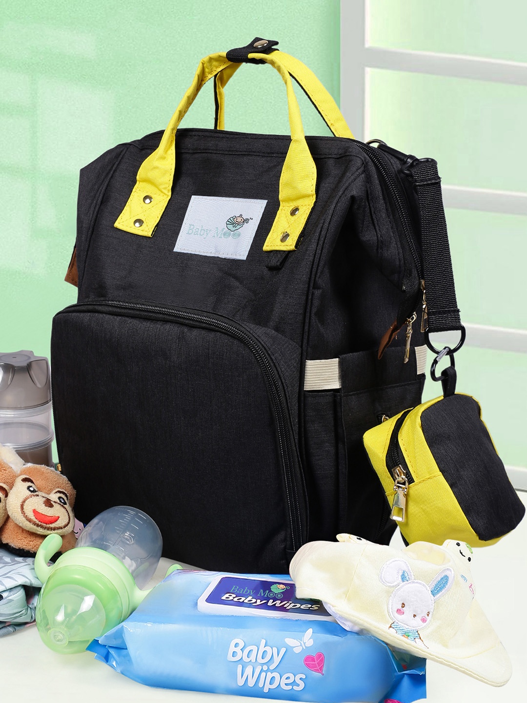

Baby Moo Kids Black Solid Maternity Diaper Bags