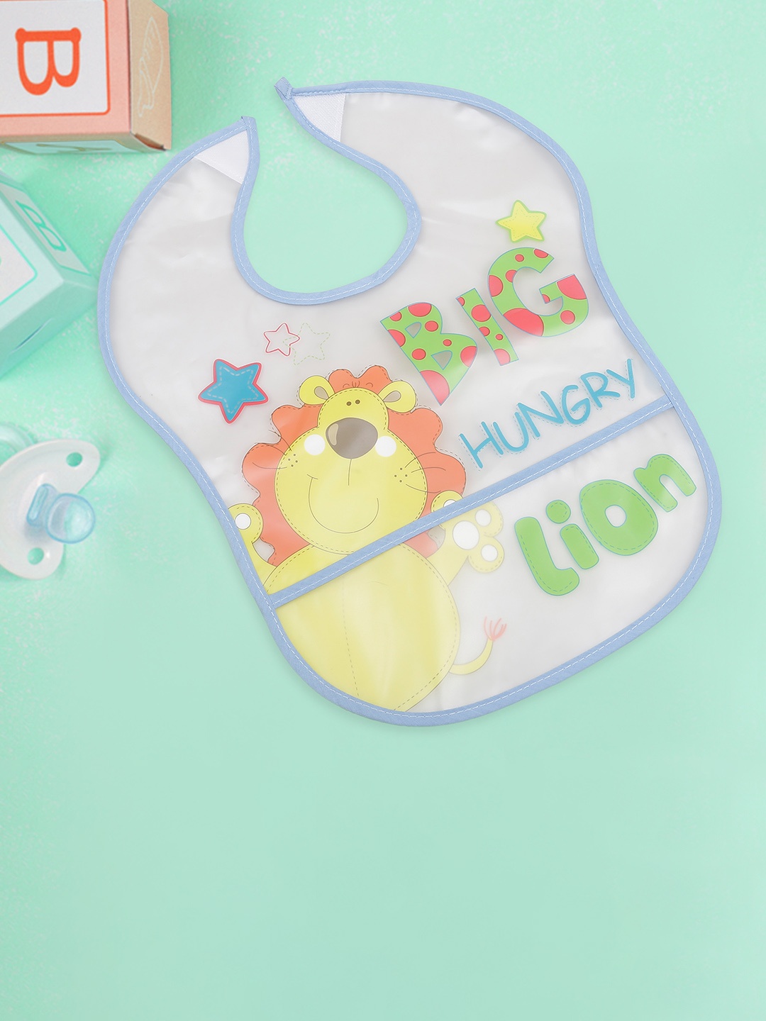 

Baby Moo Infants Kids Printed Mess-Free Bibs, Blue
