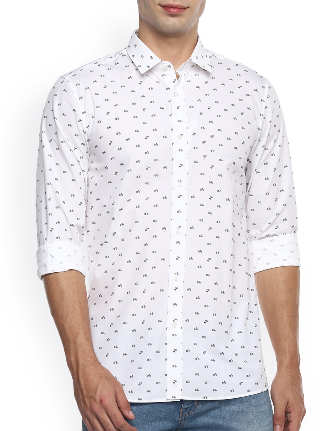 

HUGO Men White Regular Fit Printed Casual Shirt