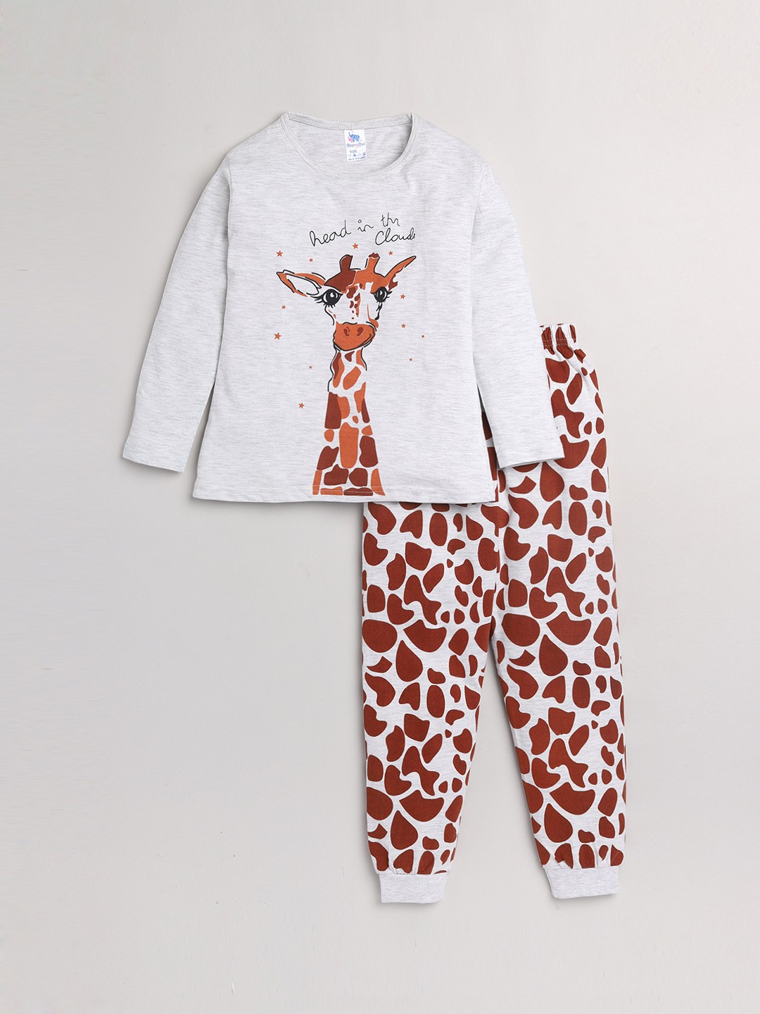 

Dear to Dad Boys White & Brown Printed Night Suit