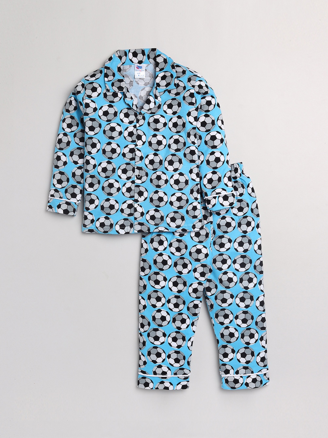 

Dear to Dad Boys Blue & Black Printed Night Suit