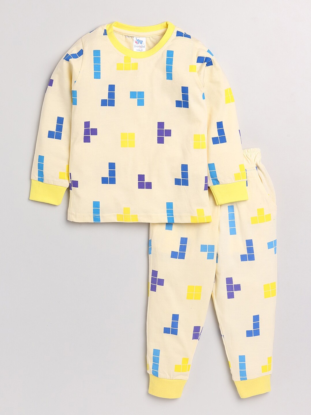 

Dear to Dad Boys Yellow Printed Night suit