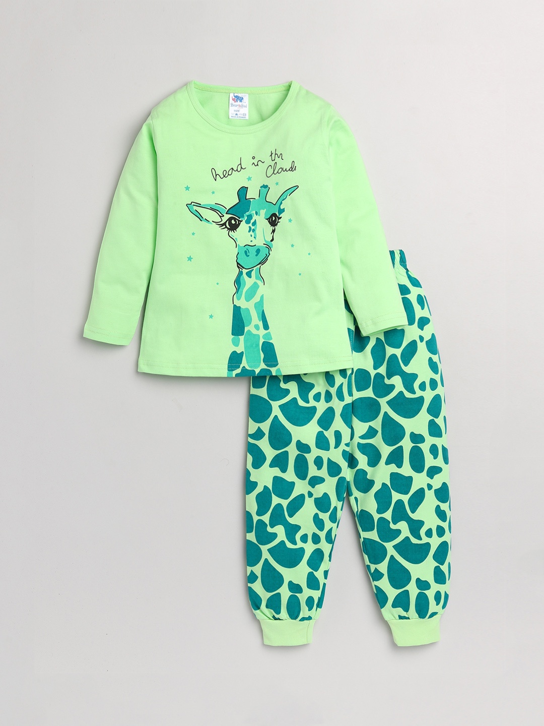 

Dear to Dad Boys Green Printed Night Suit