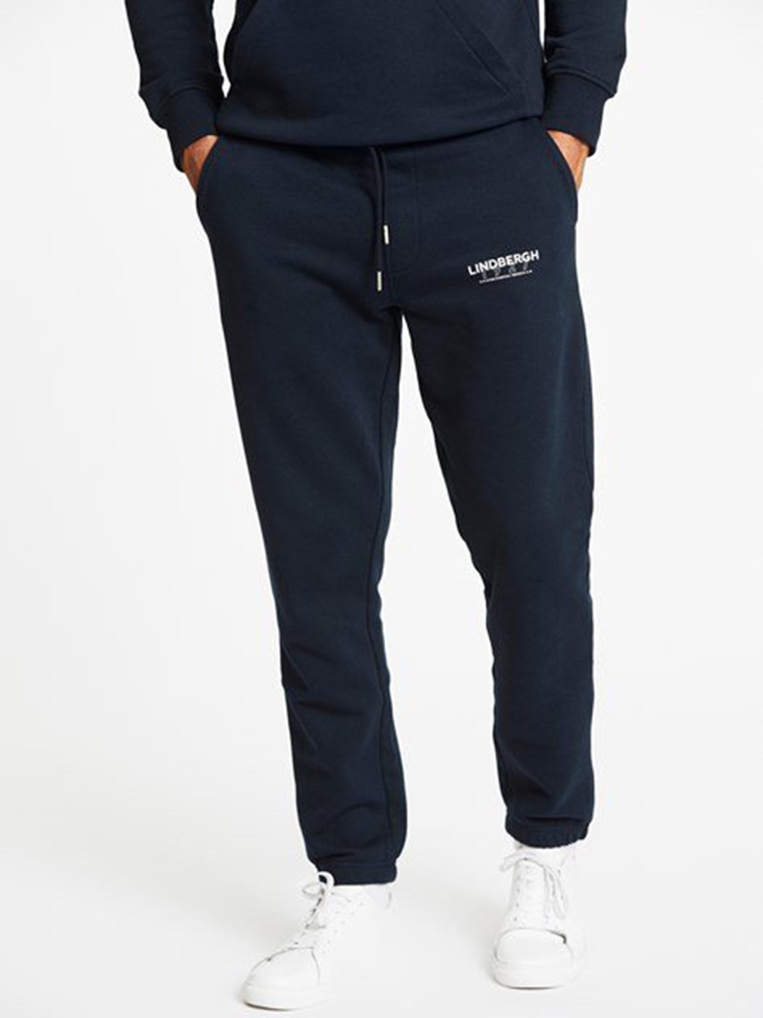 

LINDBERGH Men Navy Blue Relaxed Fit Joggers