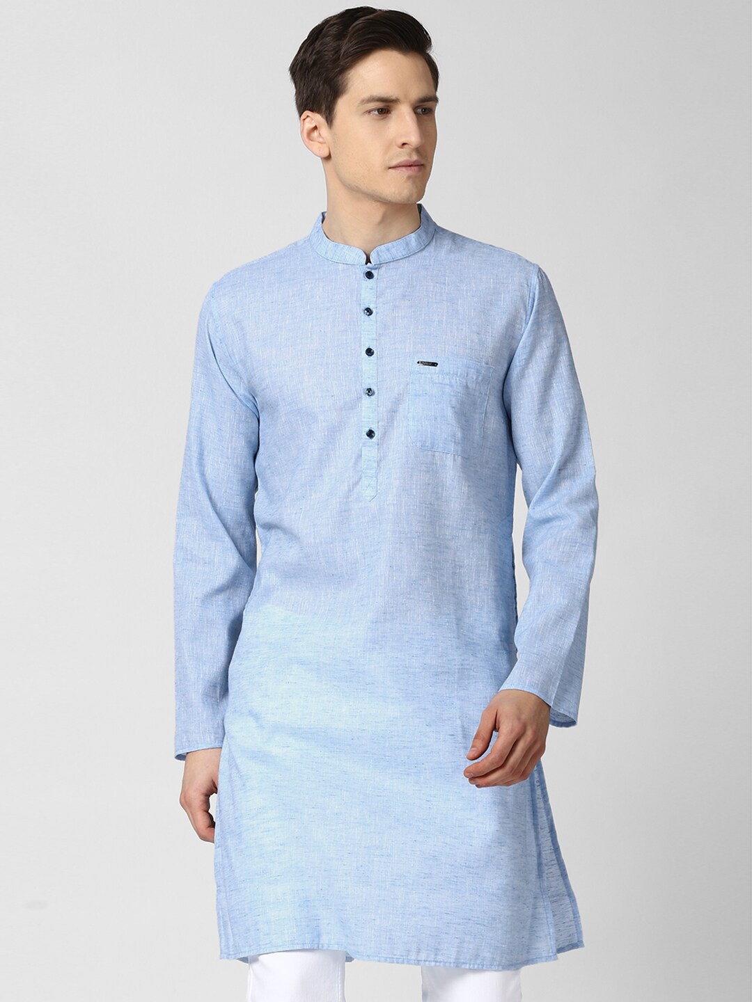 

Peter England Men Blue Solid Kurta