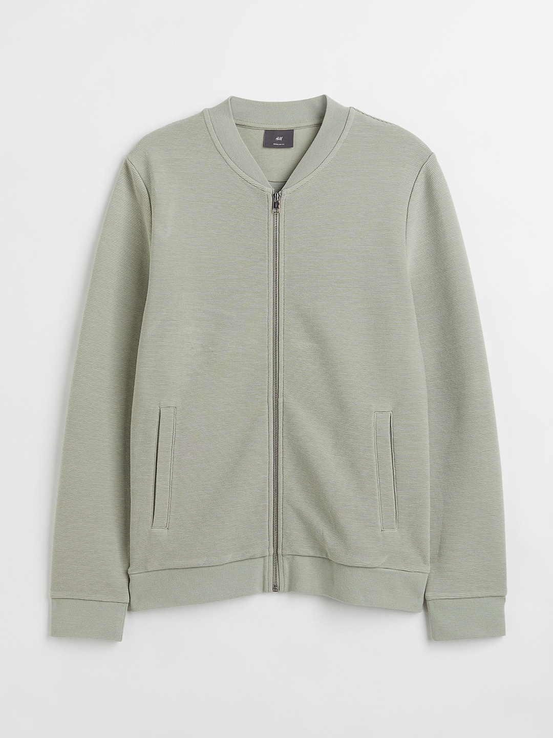 

H&M Men Green Zipped Cardigan