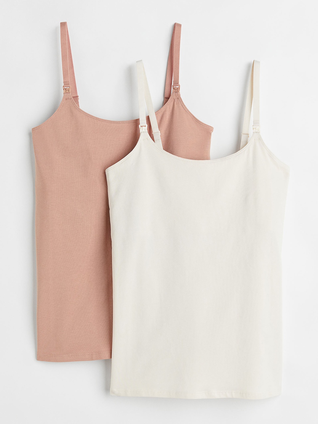 

H&M Women Beige & White MAMA 2-Pack Nursing Tops