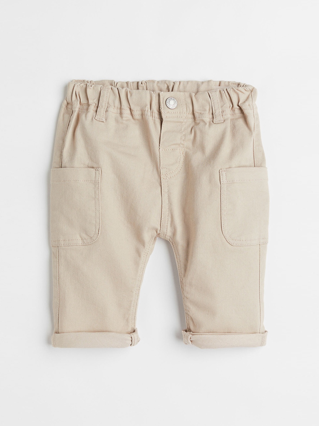 

H&M Boys Beige Solid Twill Trousers with Leg Pockets