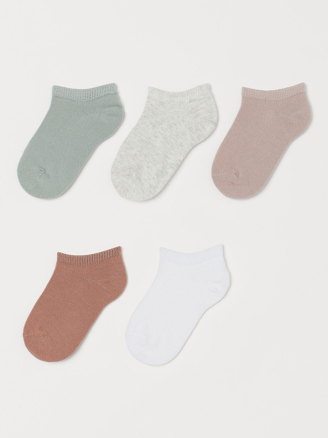 

H&M Girls White,Green,Grey & Beige 5-pack trainer socks