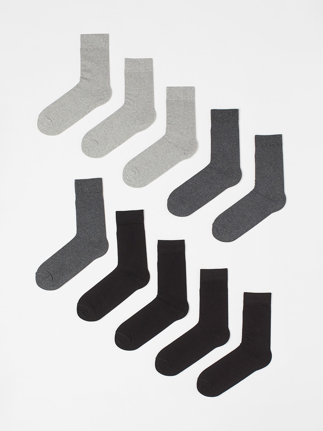 

H&M Men Pack of 10 Grey Solid Calf Length Socks