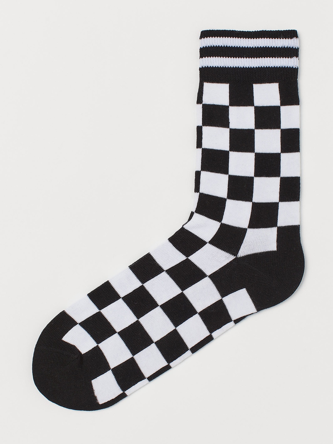 

H&M Men White & Black Patterned Socks