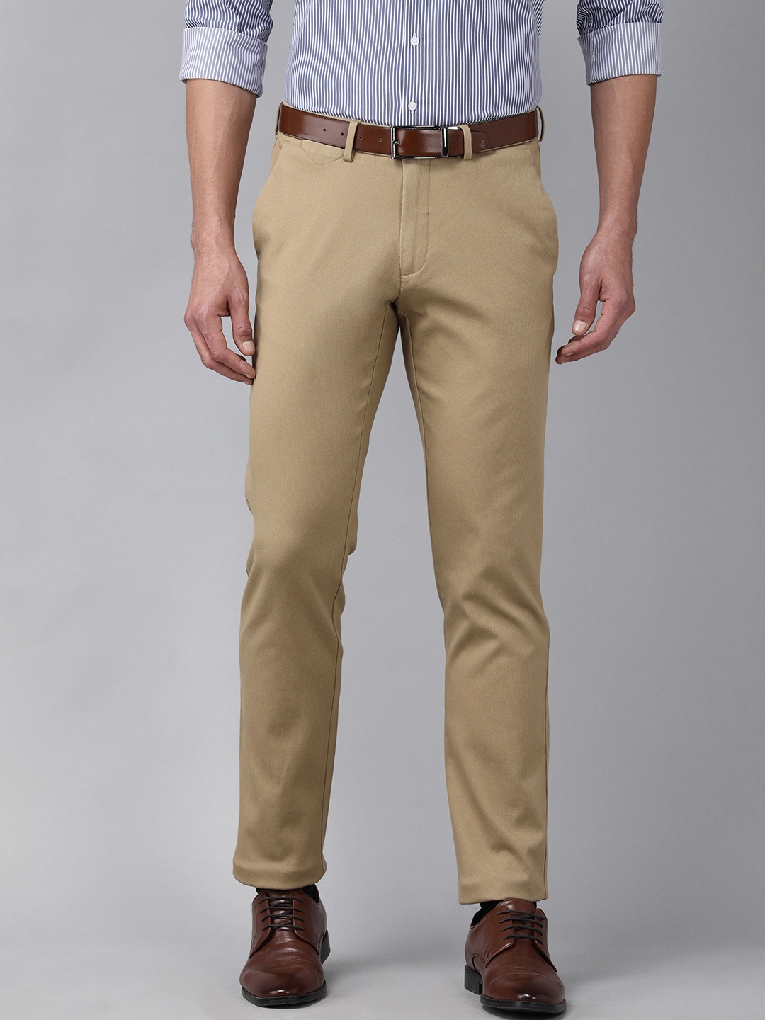 

Van Heusen Men Beige Slim Fit CottonTrousers