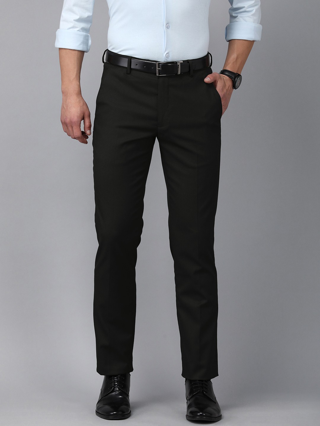 

Van Heusen Men Black Slim Fit Trousers