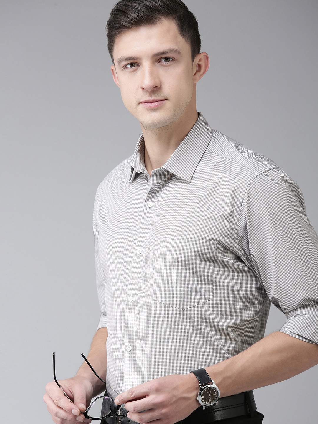 

Arrow Men White Classic Micro Checked Formal Shirt