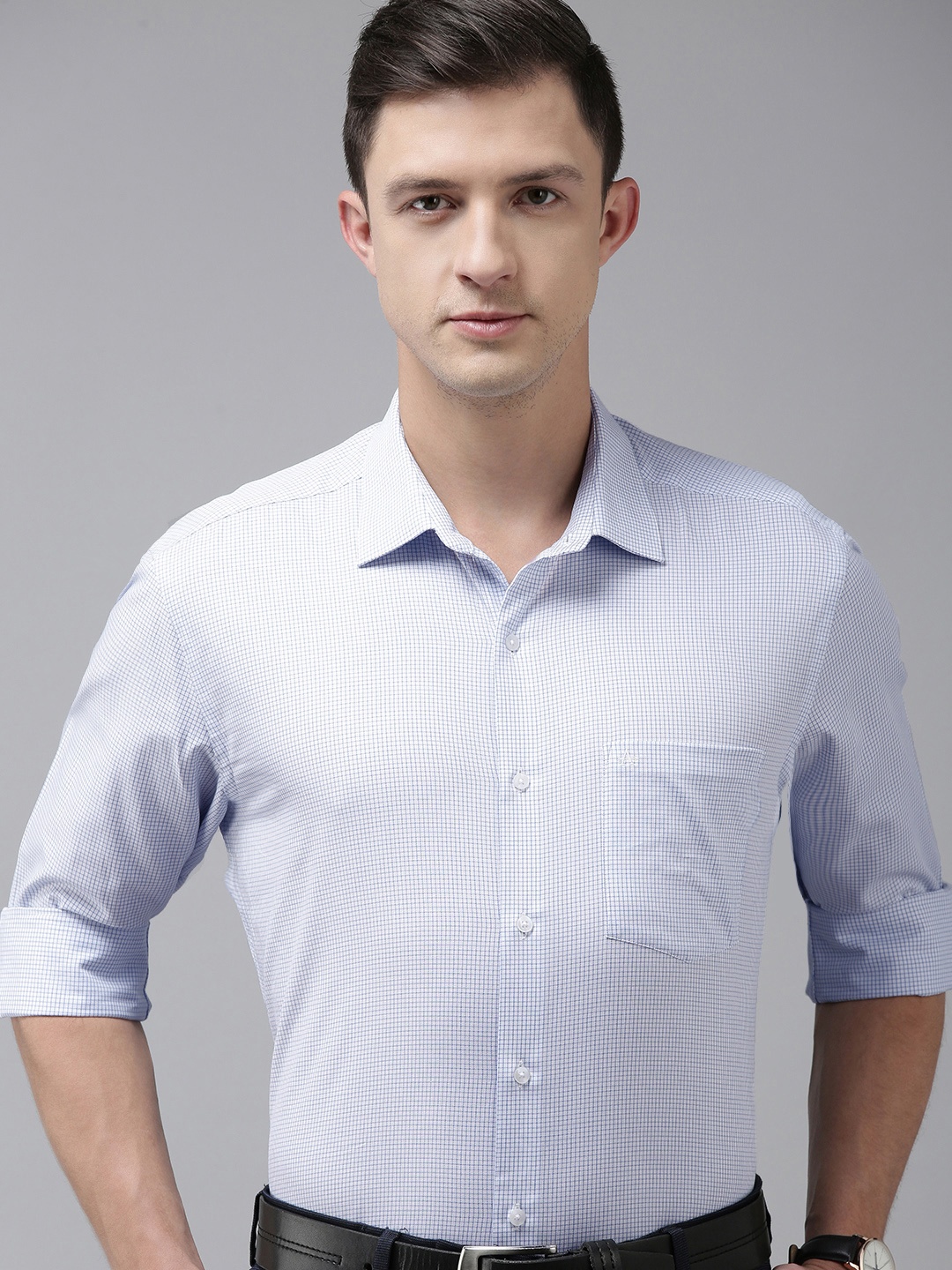 

Arrow Men Blue Classic Checked Pure Cotton Formal Shirt