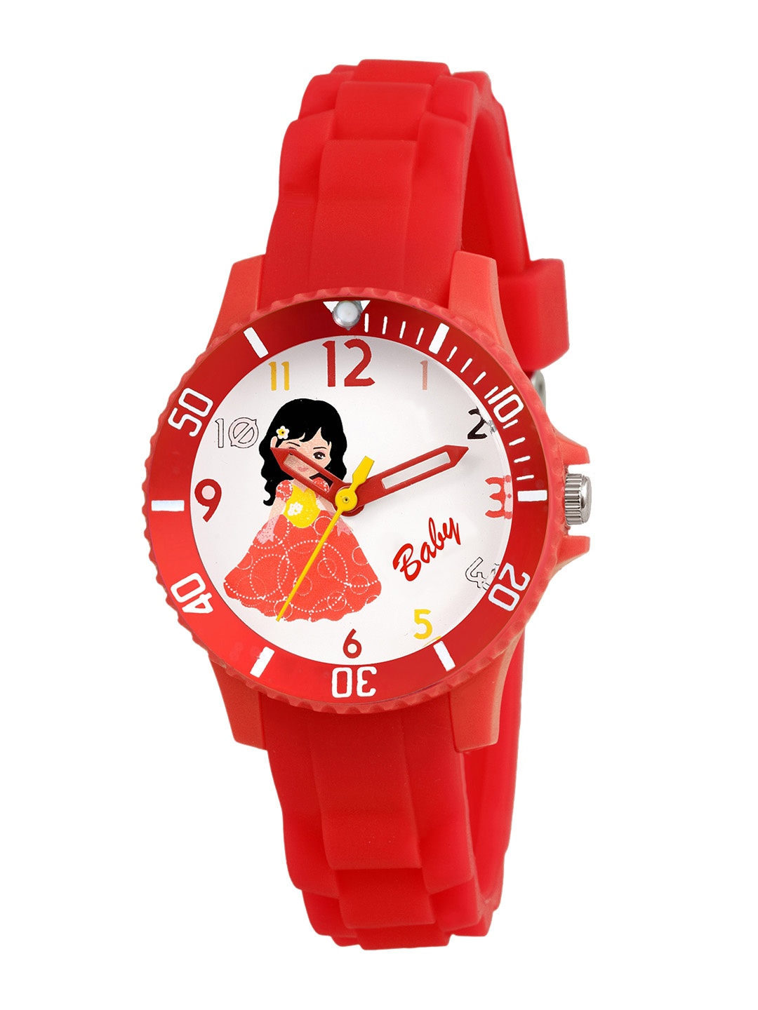 

Kool Kidz Unisex Kids Multicoloured Brass Printed Dial & Red Straps Analogue Watch