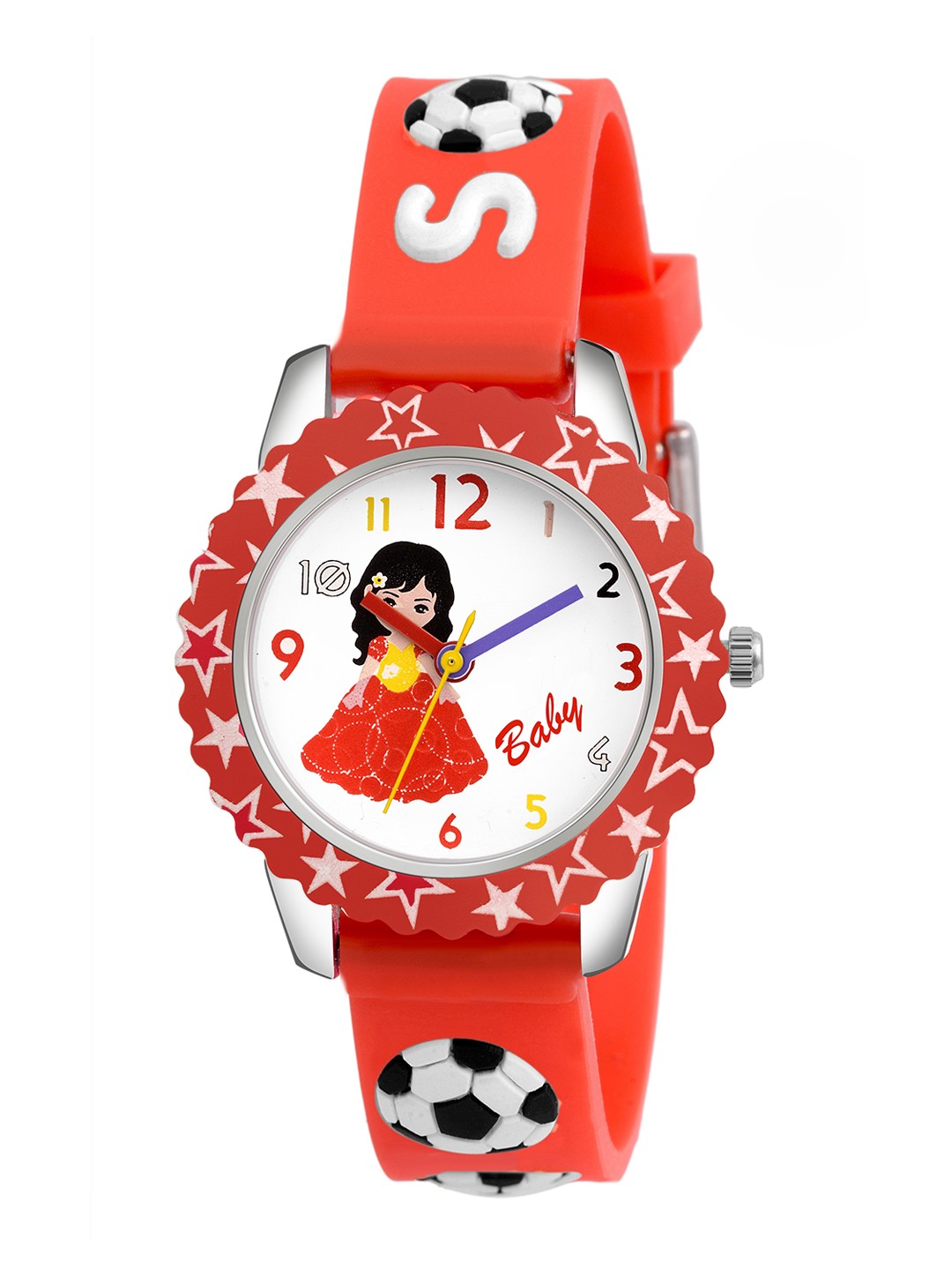 

Kool Kidz Kids White Brass Printed Dial & Red Straps Analogue Watch DMK 45 B RED
