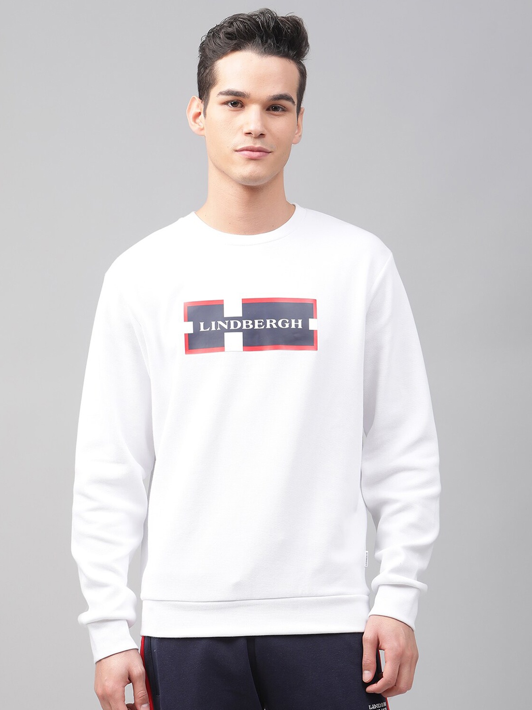 

LINDBERGH Men White Printed Sweatshirt