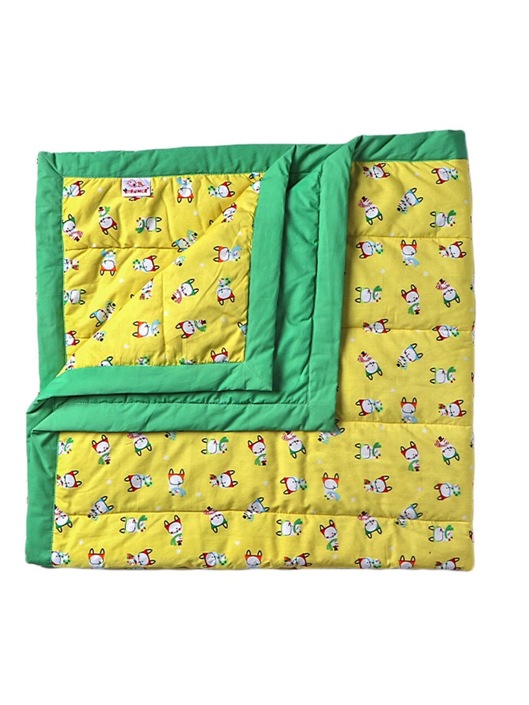 

Enfance Yellow & Green Cartoon Characters Mild Winter 300 GSM Single Bed Quilt