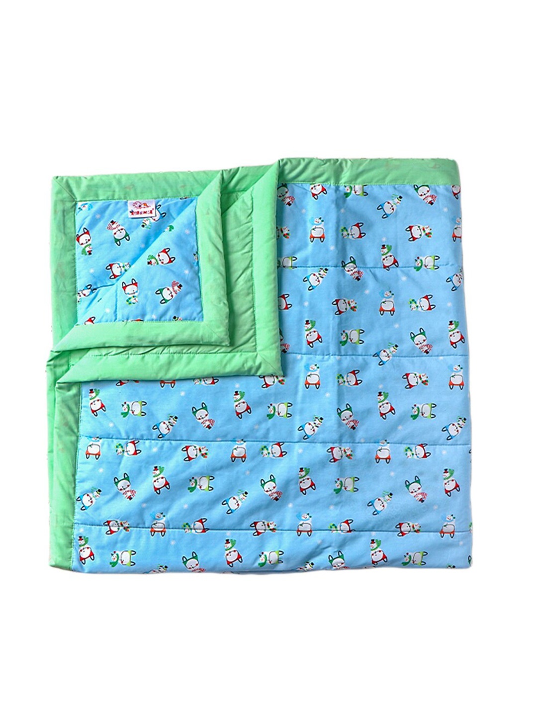 

Enfance Blue & Green Cartoon Characters Mild Winter 300 GSM Single Bed Quilt