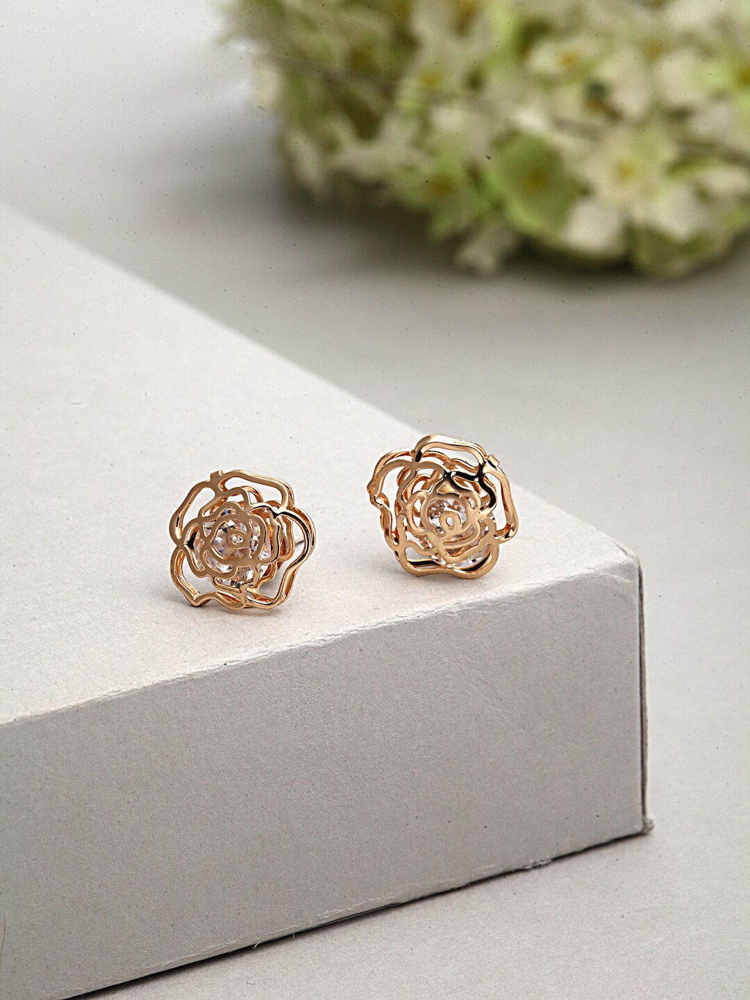 

Ferosh Gold-Toned Contemporary Studs Earrings