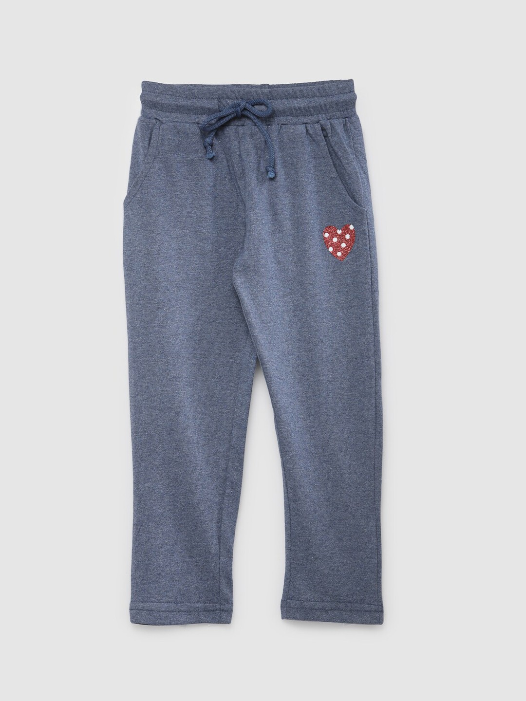 

NYNSH Girls Blue Solid Regular Pure Cotton Trackpants