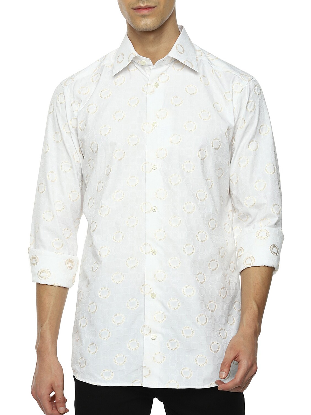 

Eton Men White Printed Casual Shirt