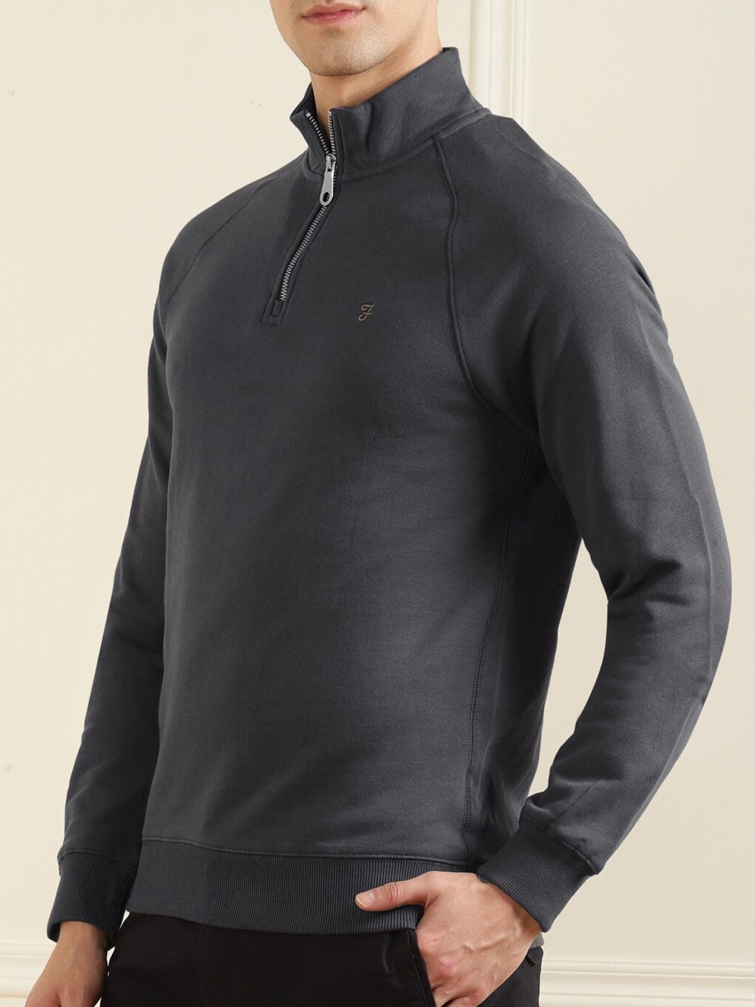 

Farah Men Grey Half Zip Sweater