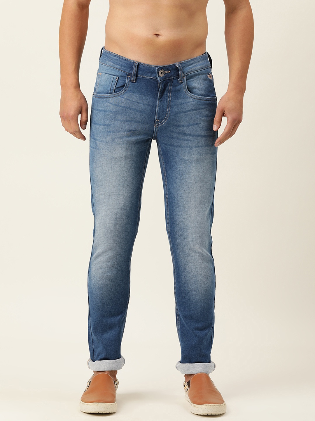 

Flying Machine Men Blue Jackson Slim Fit Low-Rise Heavy Fade Jeans