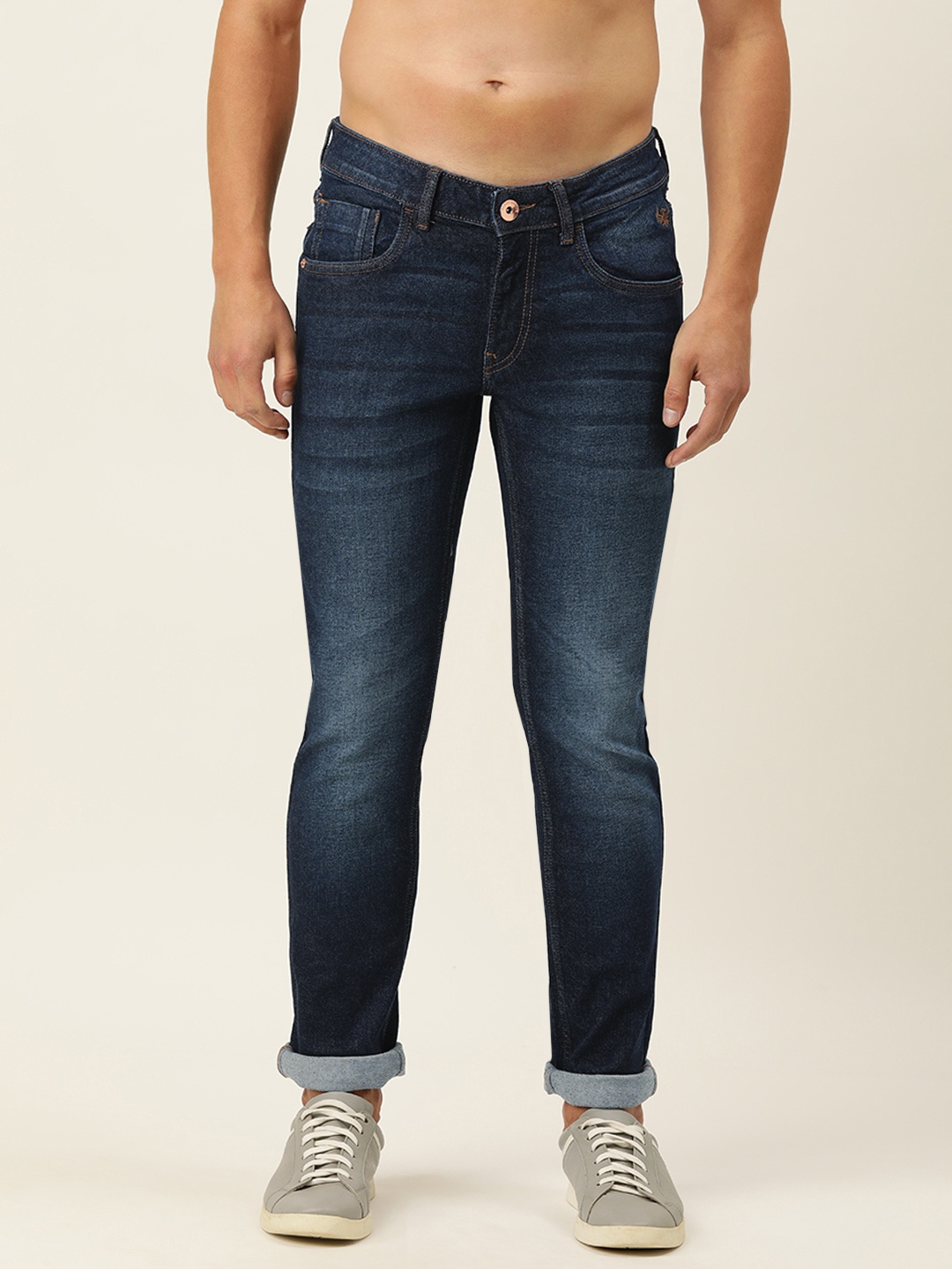 

Flying Machine Men Blue Jackson Skinny Fit Low-Rise Heavy Fade Stretchable Jeans