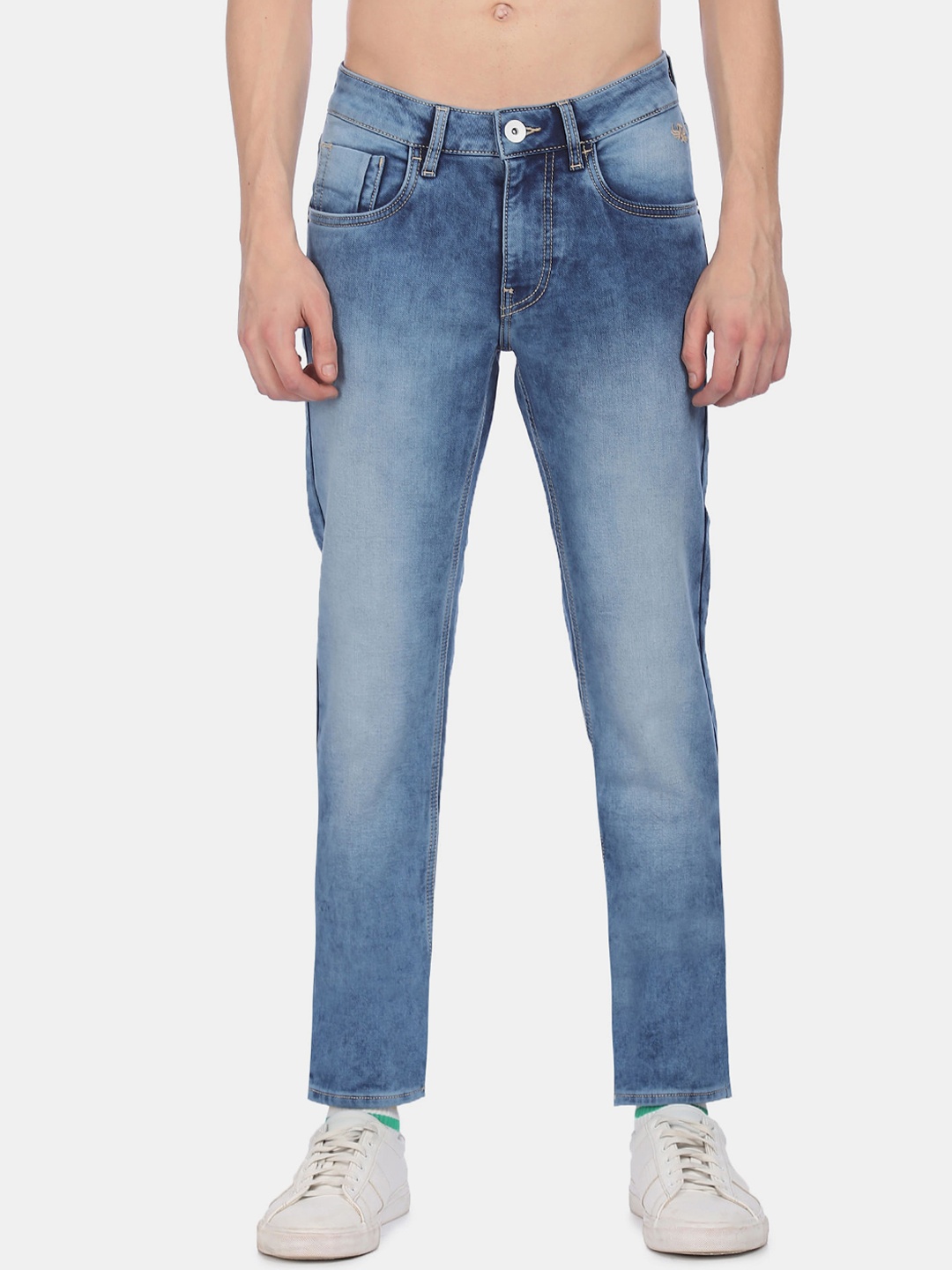 

Flying Machine Men Blue Skinny Jackson Fit Low-Rise Heavy Fade Stretchable Jeans
