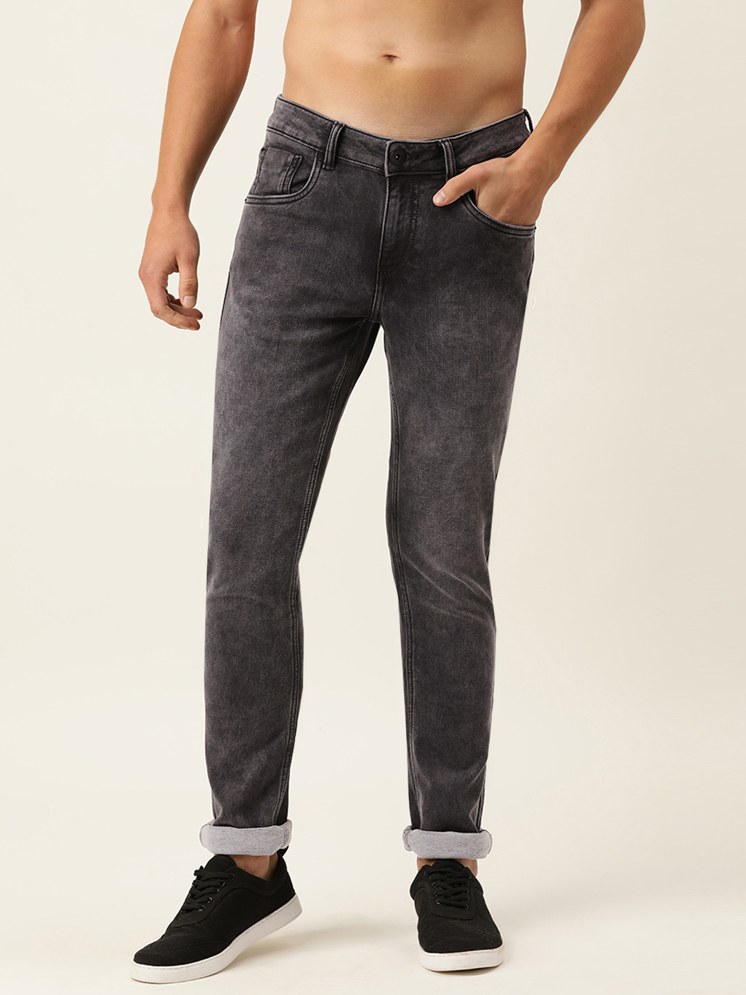 

Flying Machine Men Black Jackson Slim Fit Low-Rise Light Fade Stretchable Jeans