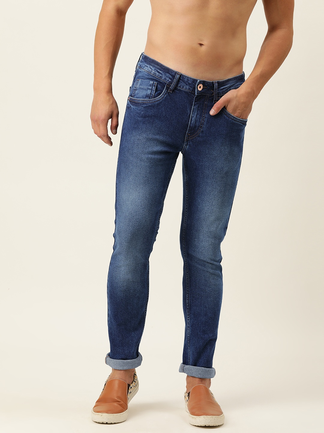 

Flying Machine Men Blue Skinny Jackson Fit Low-Rise Heavy Fade Stretchable Jeans