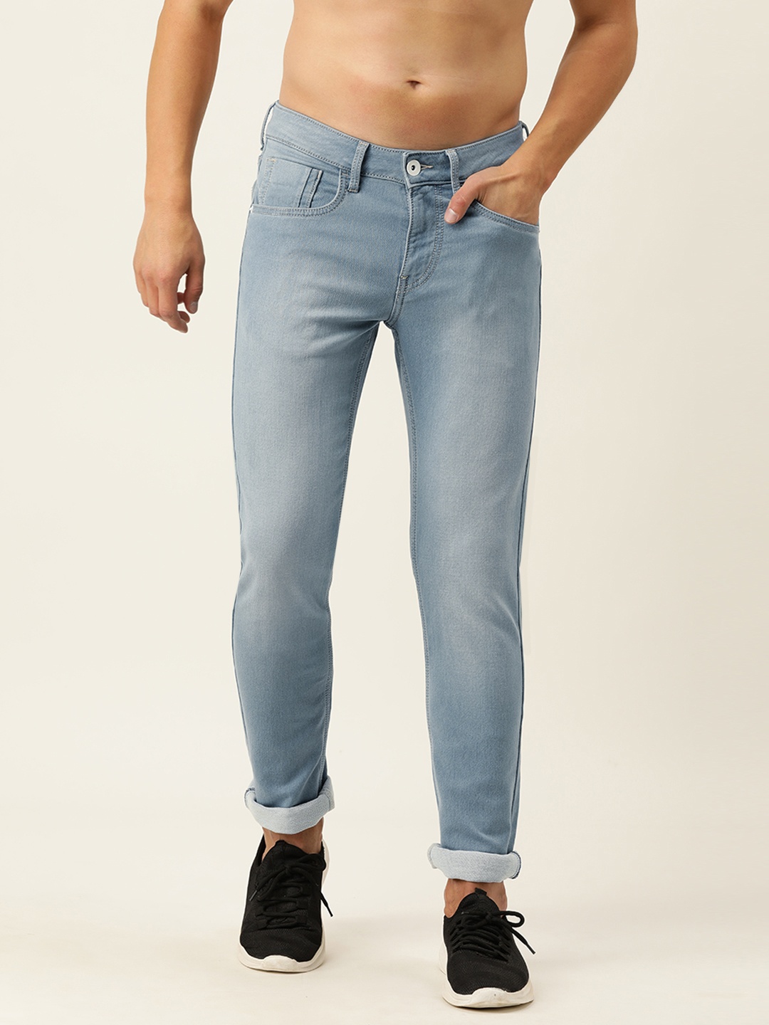 

Flying Machine Men Blue Jackson Skinny Fit Low-Rise Heavy Fade Stretchable Jeans