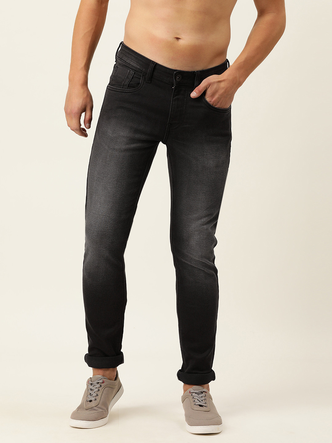 

Flying Machine Men Black Jackson Skinny Fit Low-Rise Light Fade Stretchable Jeans
