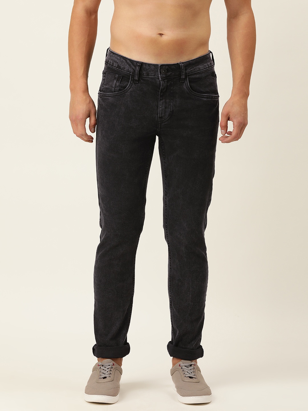 

Flying Machine Men Black Skinny Jackson Fit Low-Rise Stretchable Jeans