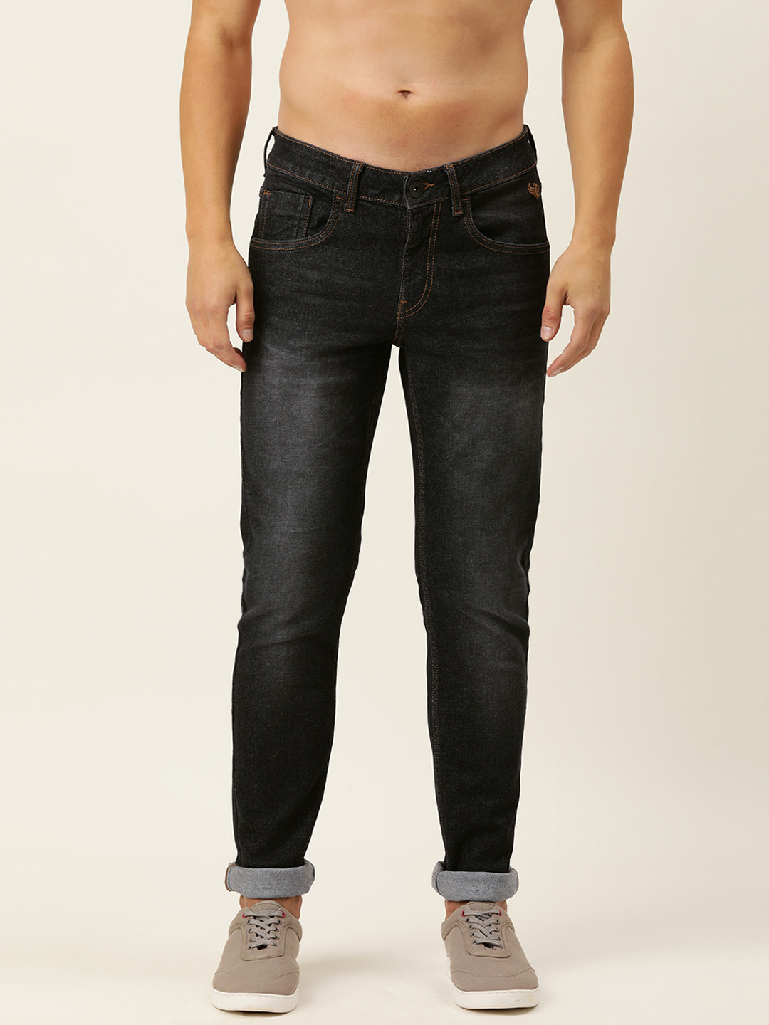 

Flying Machine Men Black Skinny Jackson Fit Low-Rise Light Fade Stretchable Jeans